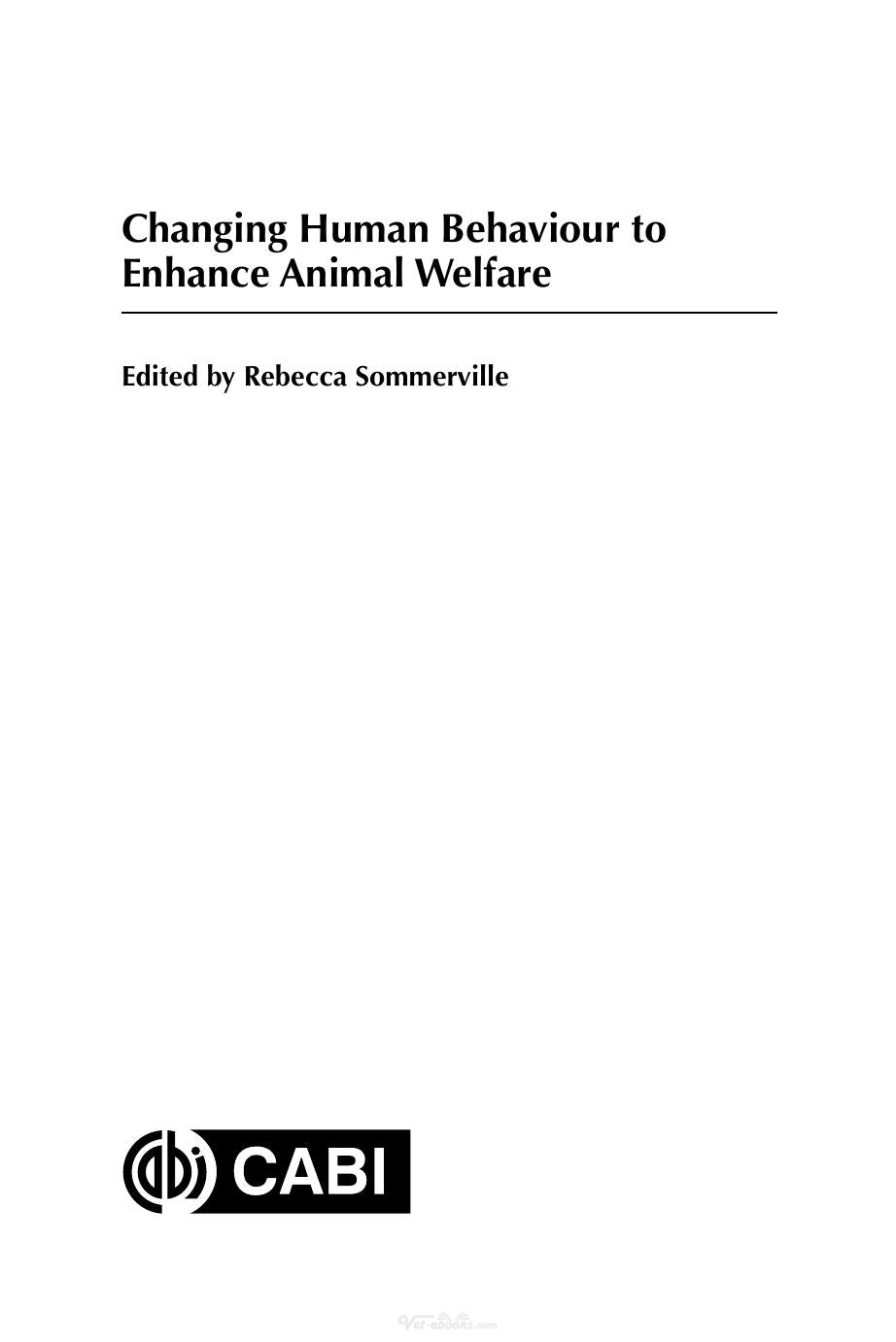 Changing Human Behaviour To Enhance Animal Welfare