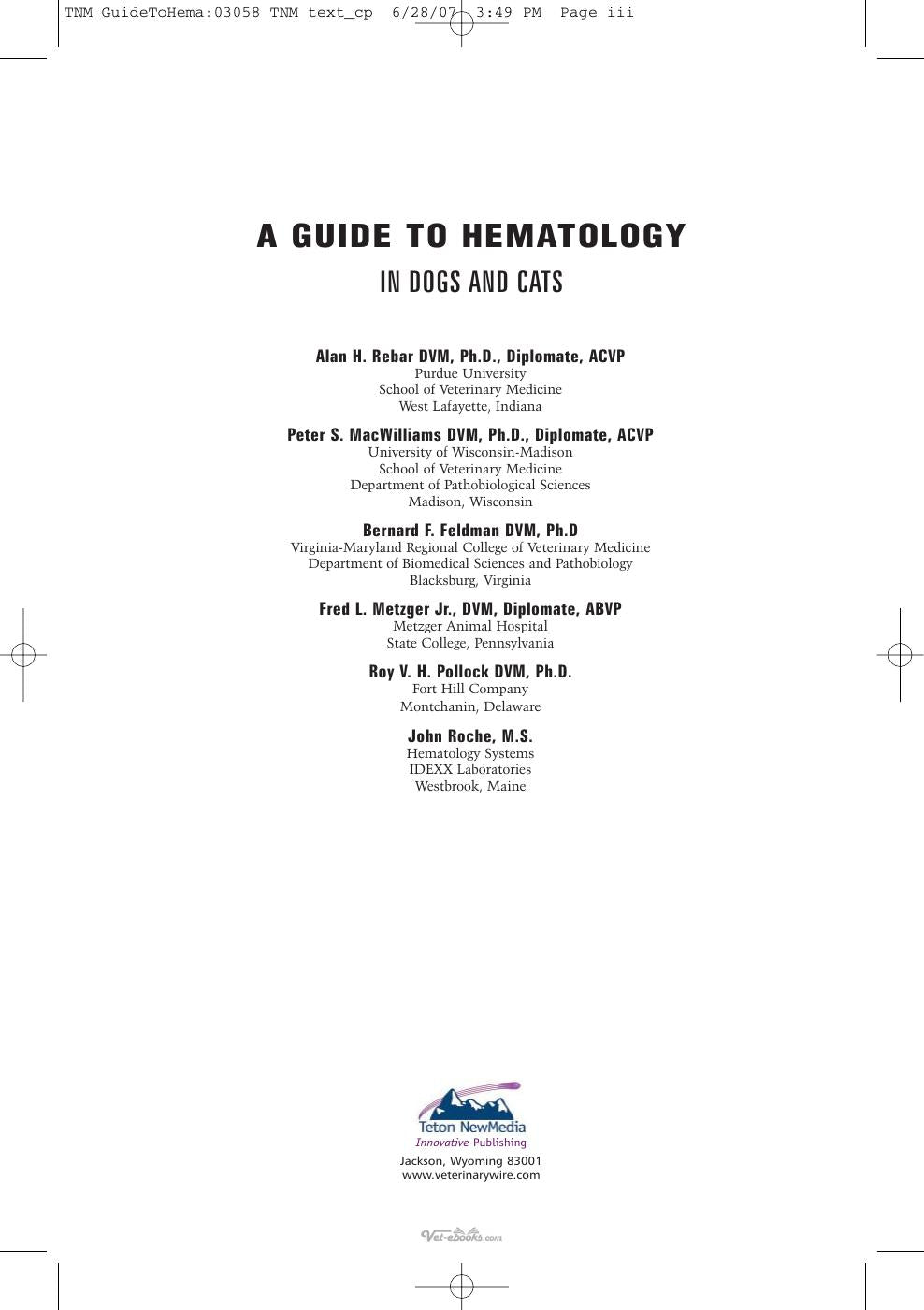 A Guide To Hematology In Dogs And Cats