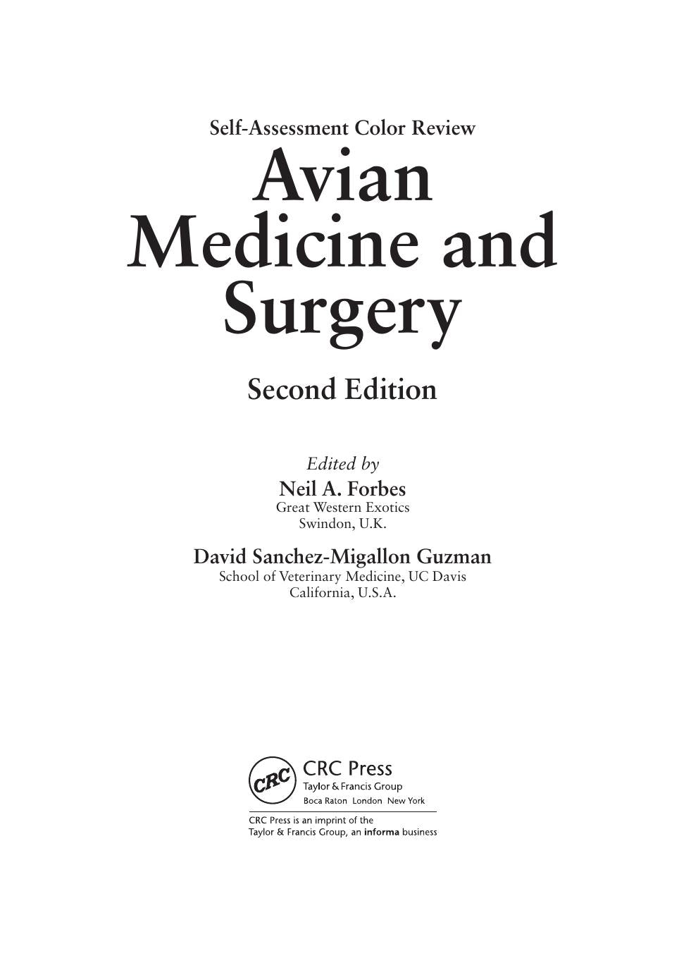 Avian Medicine And Surgery Self Assessment Color Review Second Edition