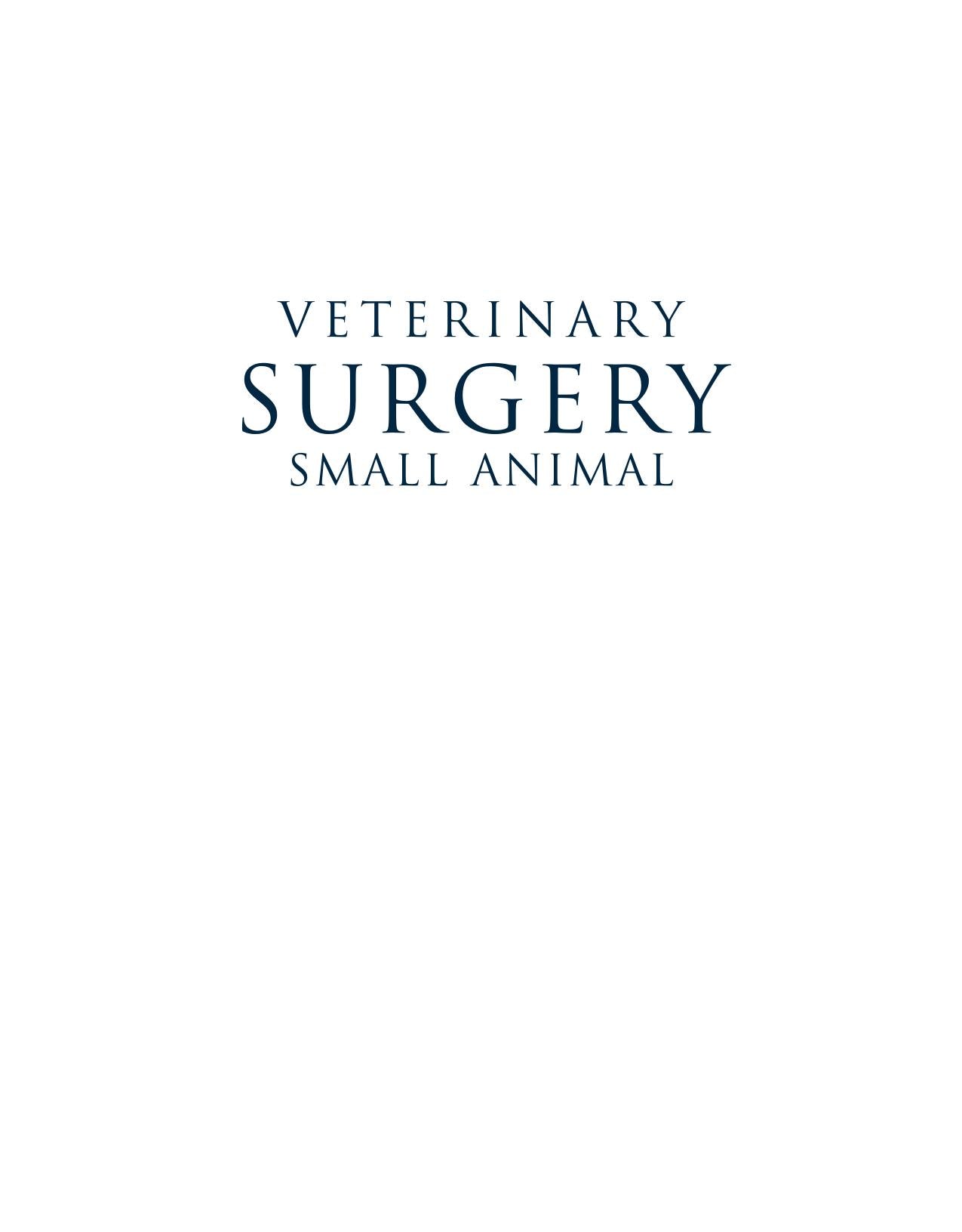 Veterinary Surgery Small Animal 2nd Edition