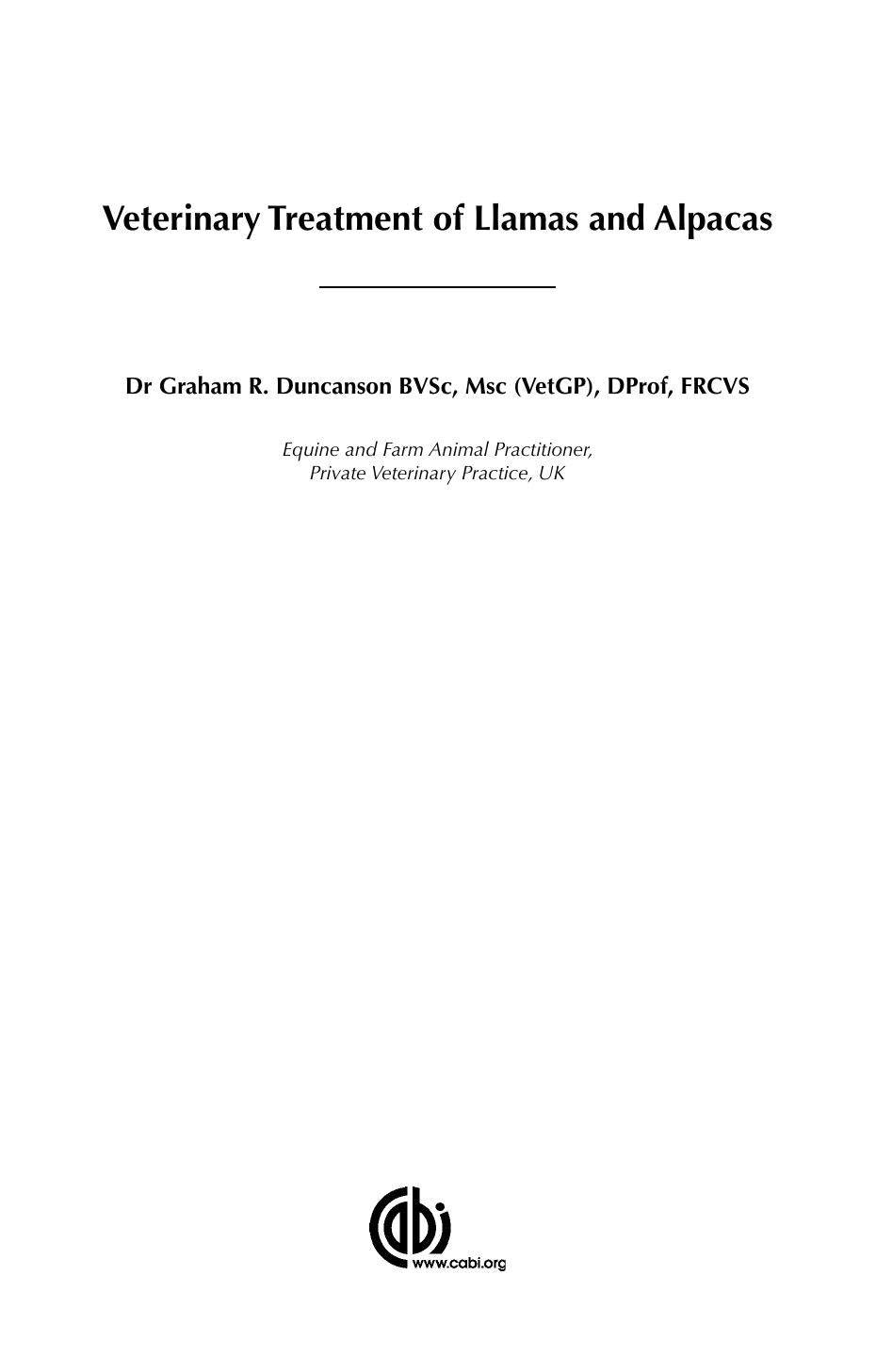 Veterinary Treatment Of Llamas And Alpacas
