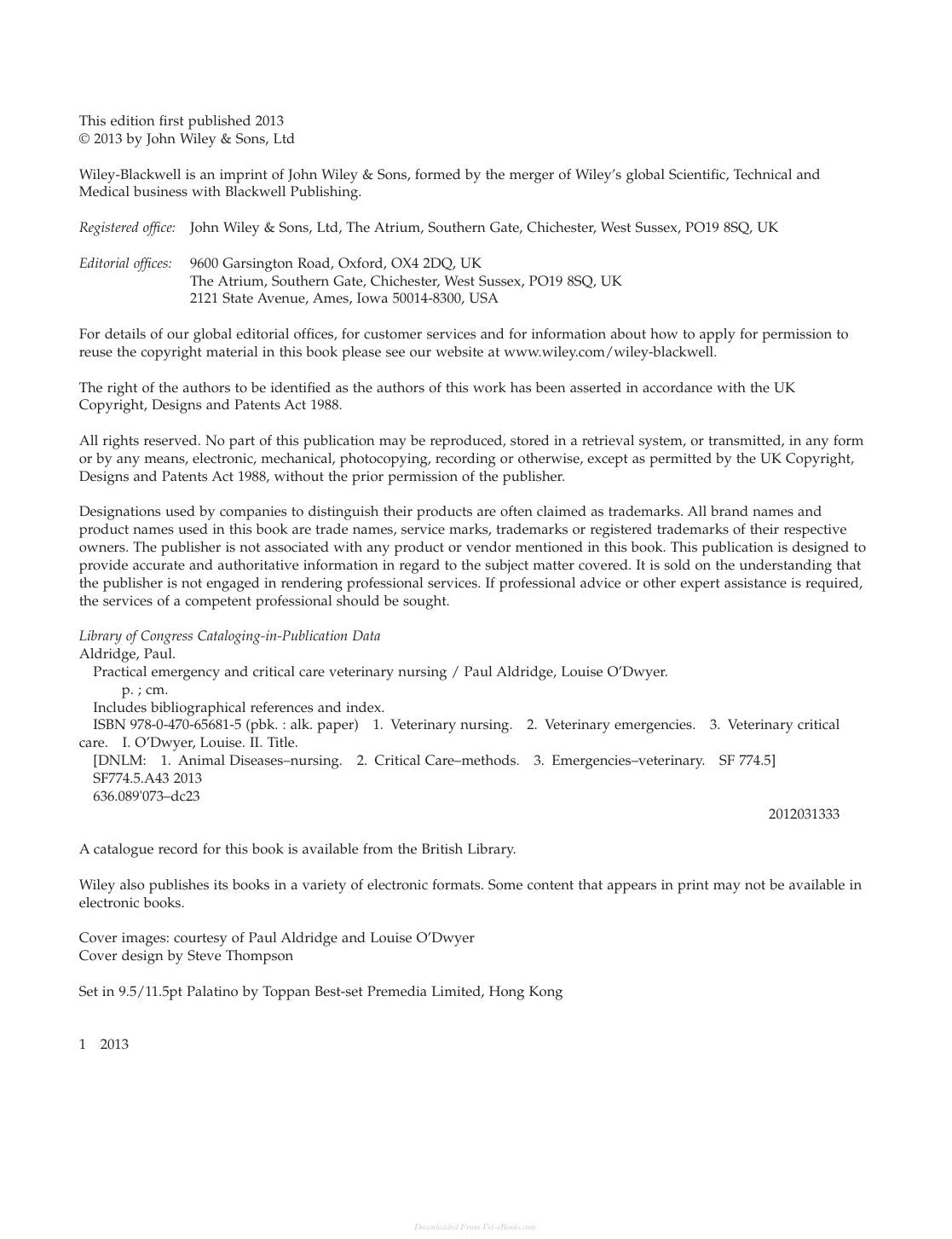 Practical Emergency And Critical Care Veterinary Nursing