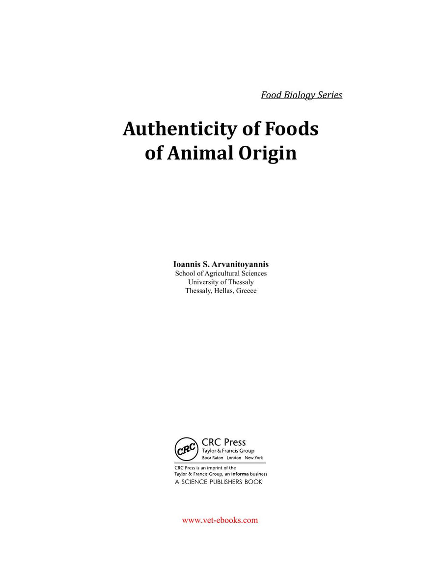 Preview page of Authenticity of Foods of Animal Origin