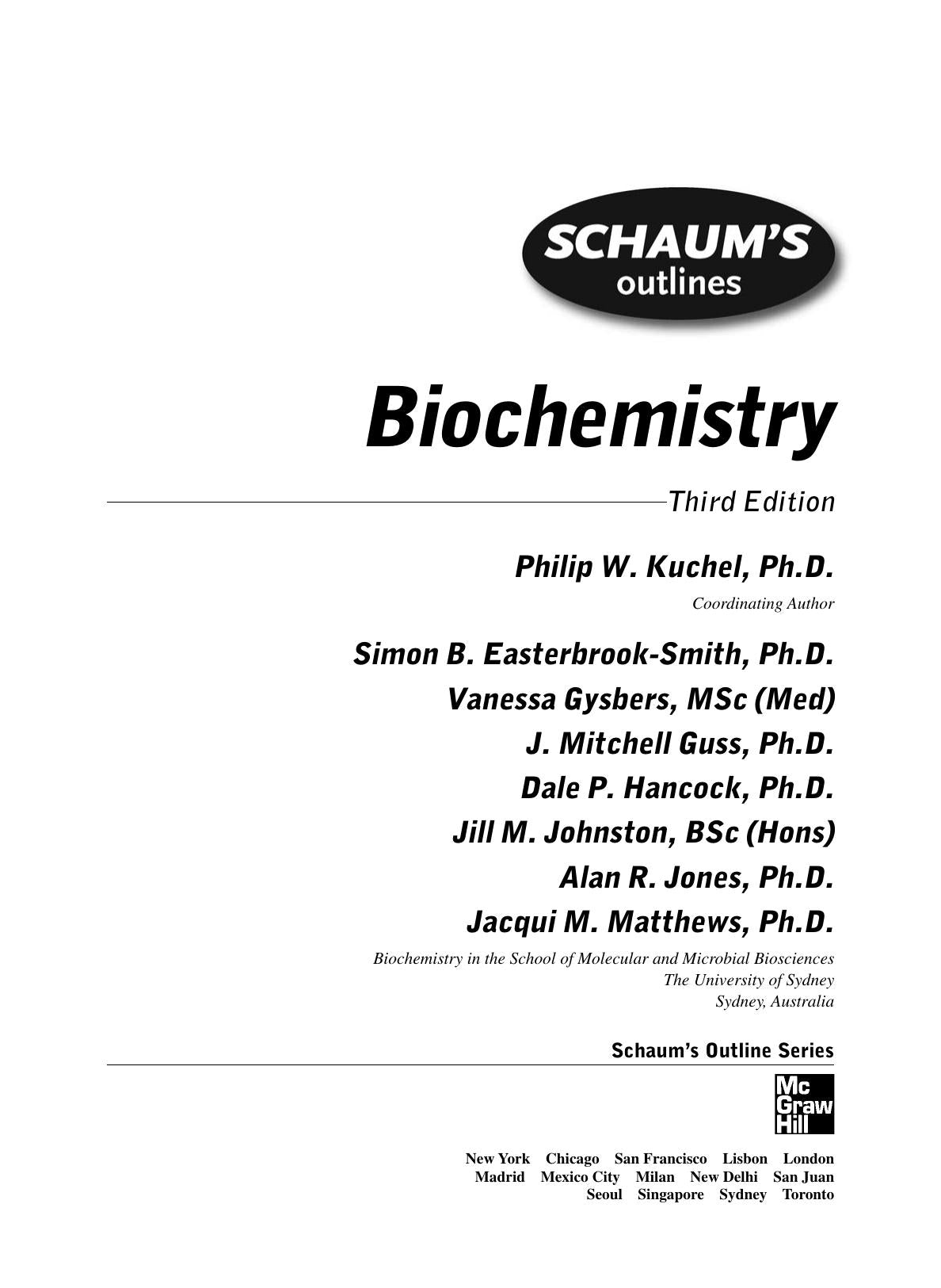 Schaums Outline Of Biochemistry 3Rd Edition