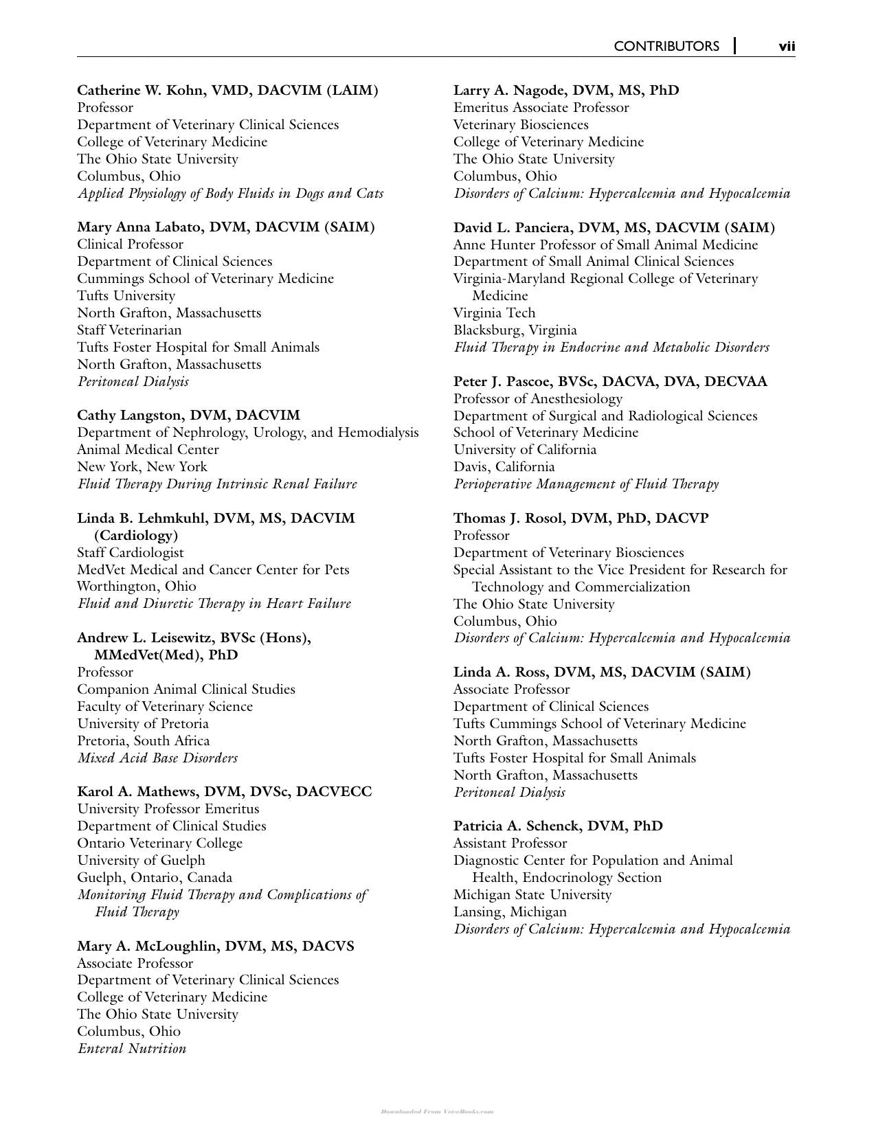 Fluid Electrolyte And Acid Base Disorders In Small Animal Practice
