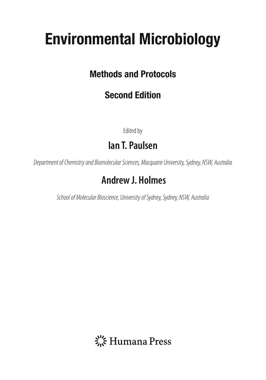 Preview page of Environmental Microbiology Methods and Protocols 2nd Edition