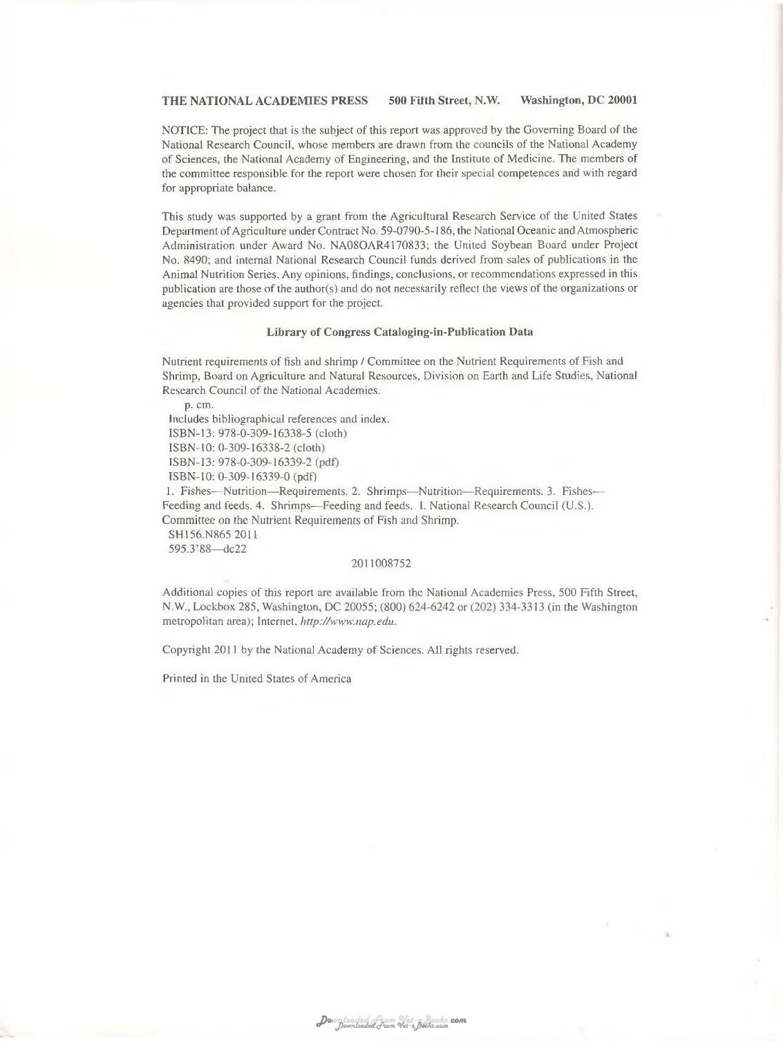 Nutrient Requirements Of Fish And Shrimp