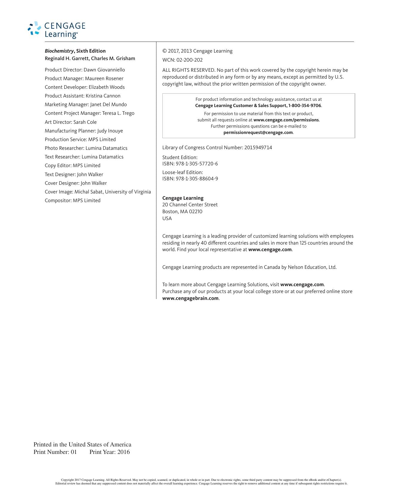 Biochemistry By Garrett 6Th Edition