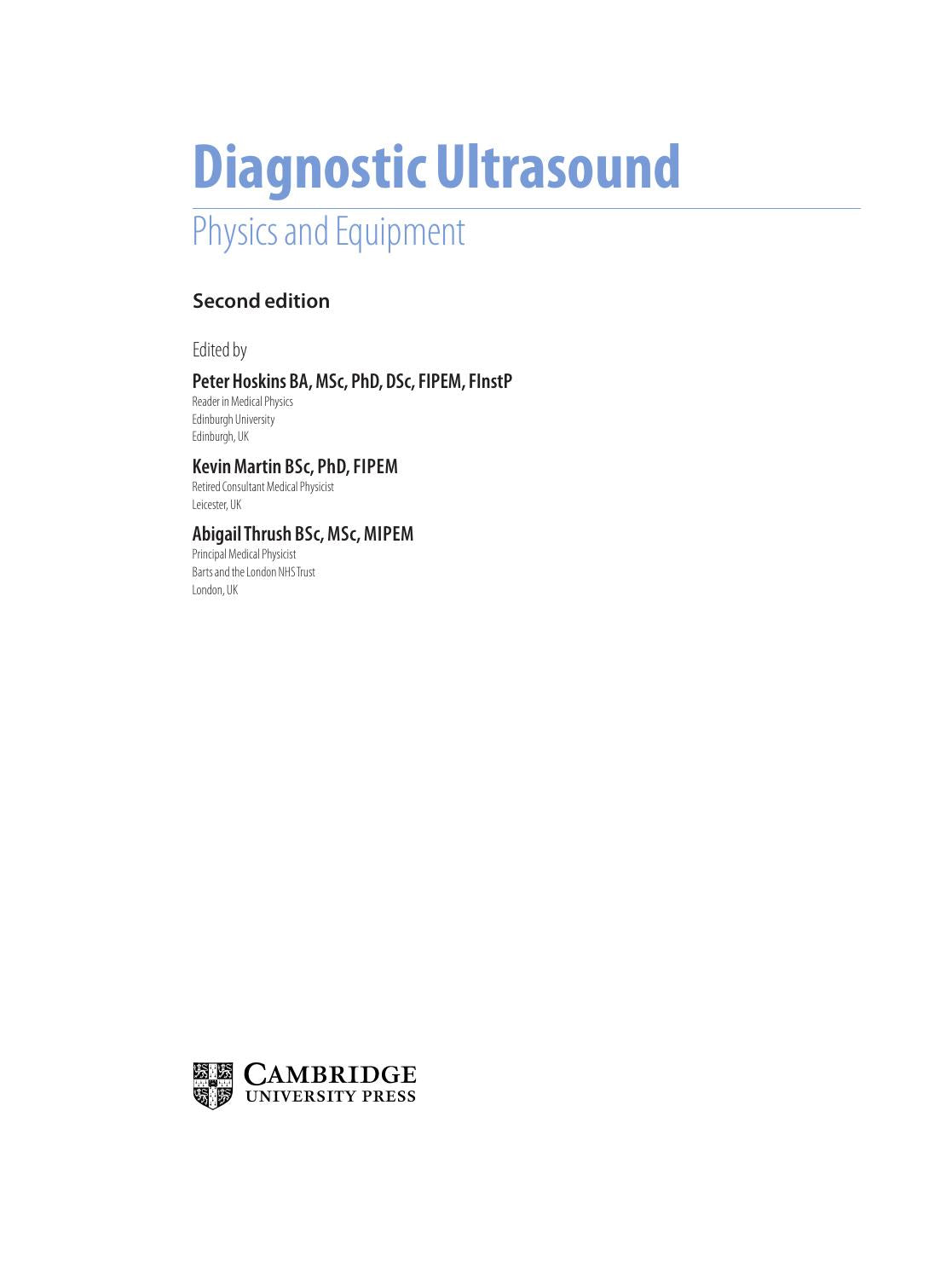 Diagnostic Ultrasound Physics And Equipment 2Nd Edition