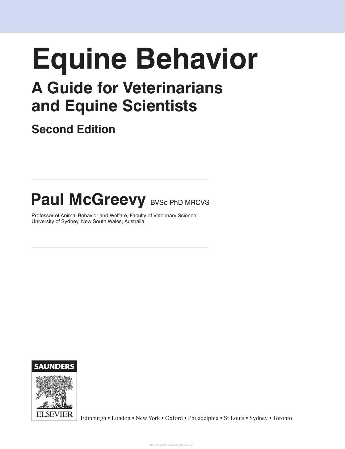 Equine Behavior A Guide For Veterinarians And Equine Scientists 2Nd Edition