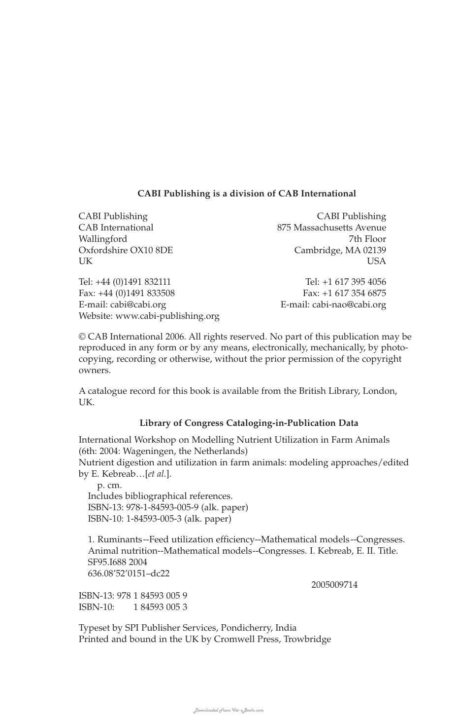 Nutrient Digestion And Utilization In Farm Animals Modelling Approaches