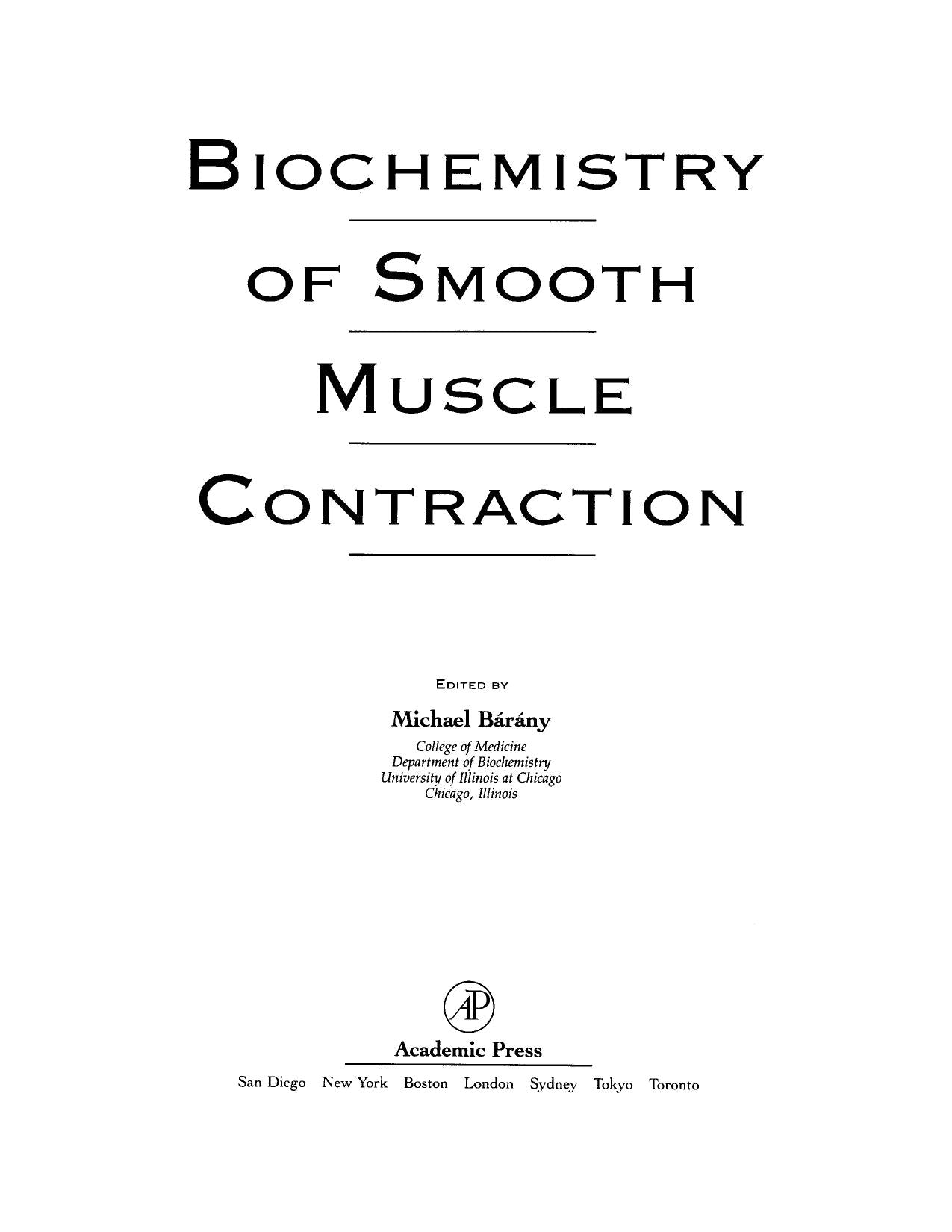 Biochemistry Of Smooth Muscle Contraction