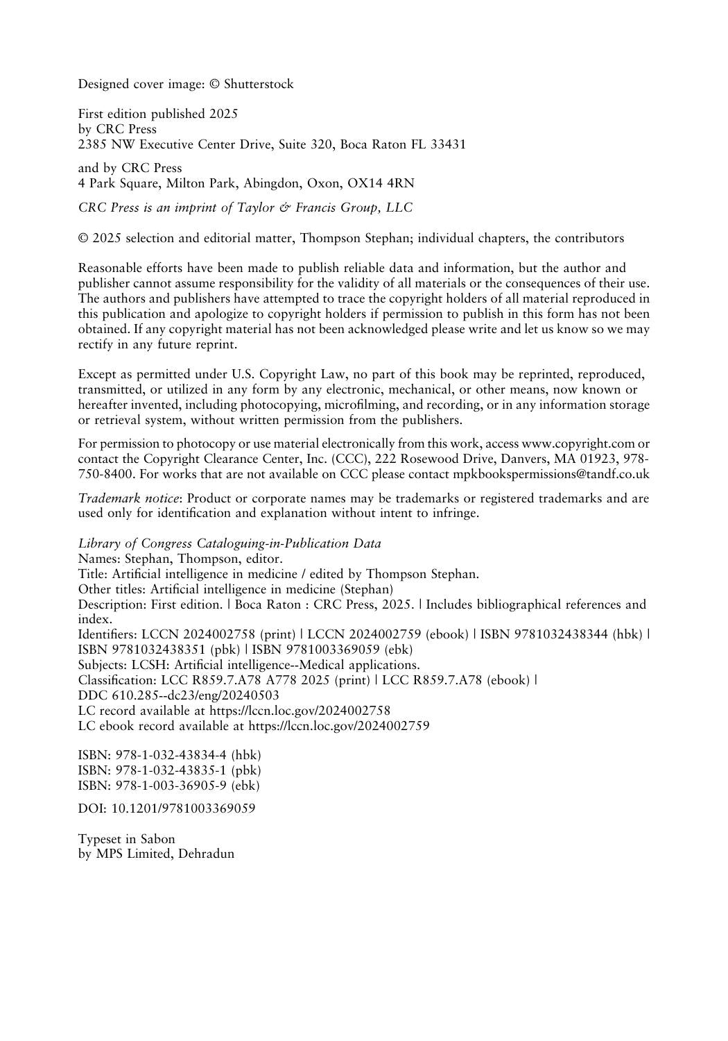 Artificial Intelligence In Medicine