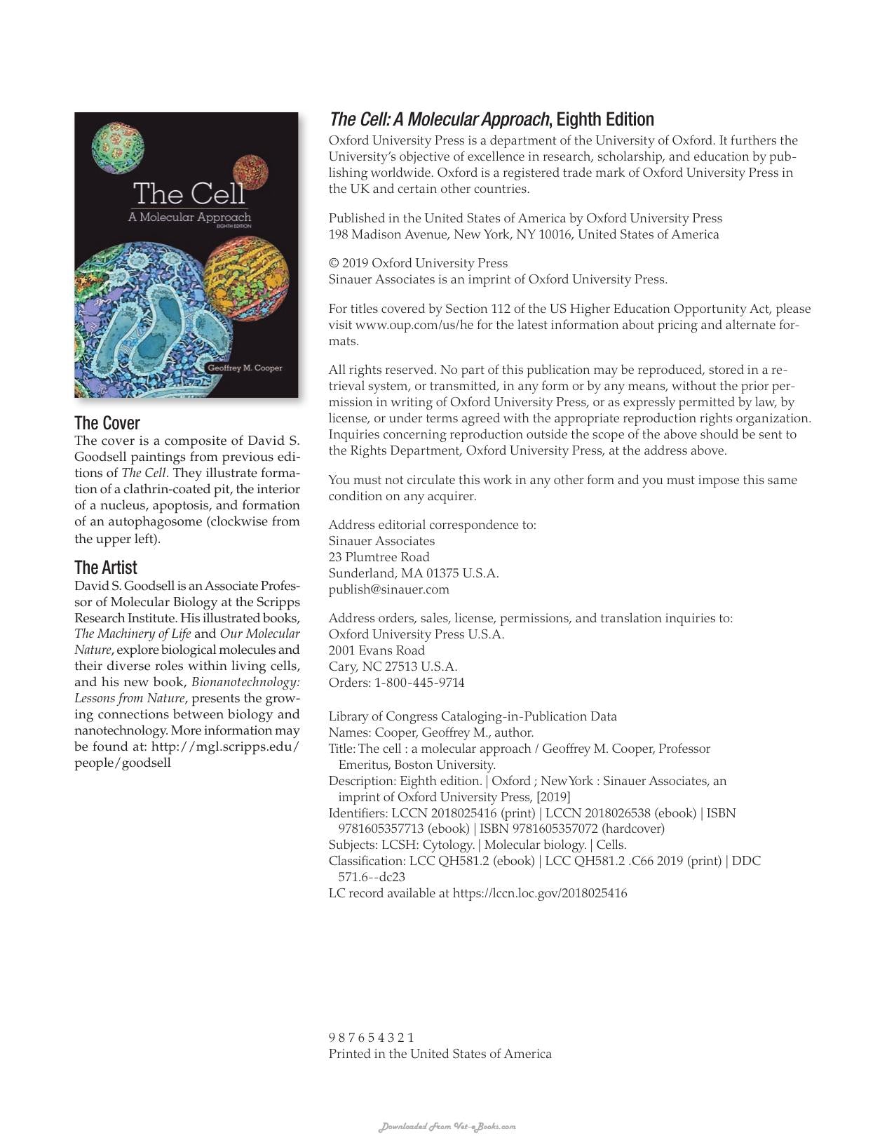 The Cell A Molecular Approach 8Th Edition