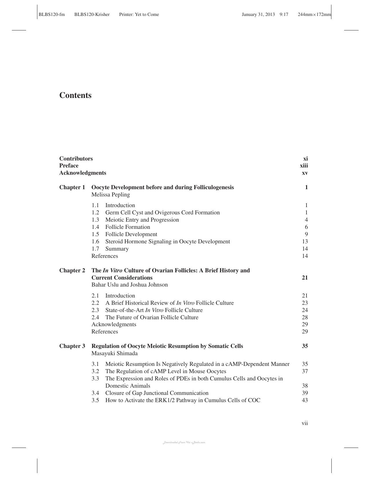 Oocyte Physiology And Development In Domestic Animals
