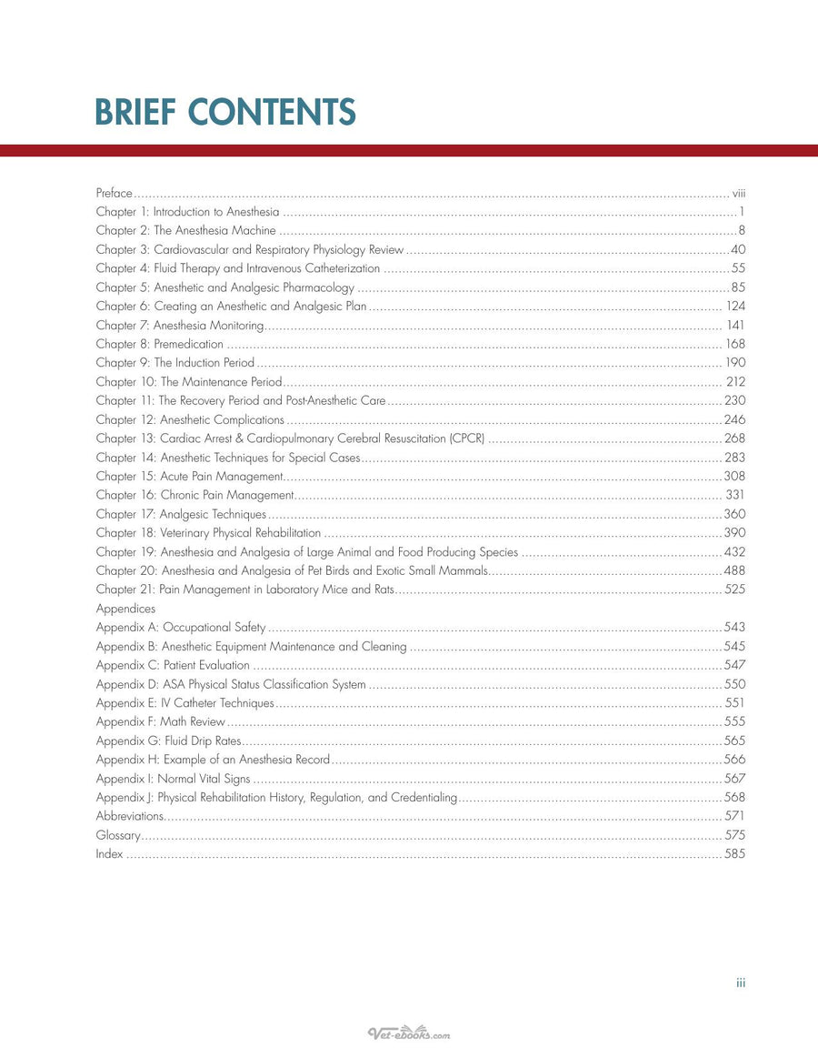 Preview page of Anesthesia Analgesia and Pain Management for Veterinary Technicians