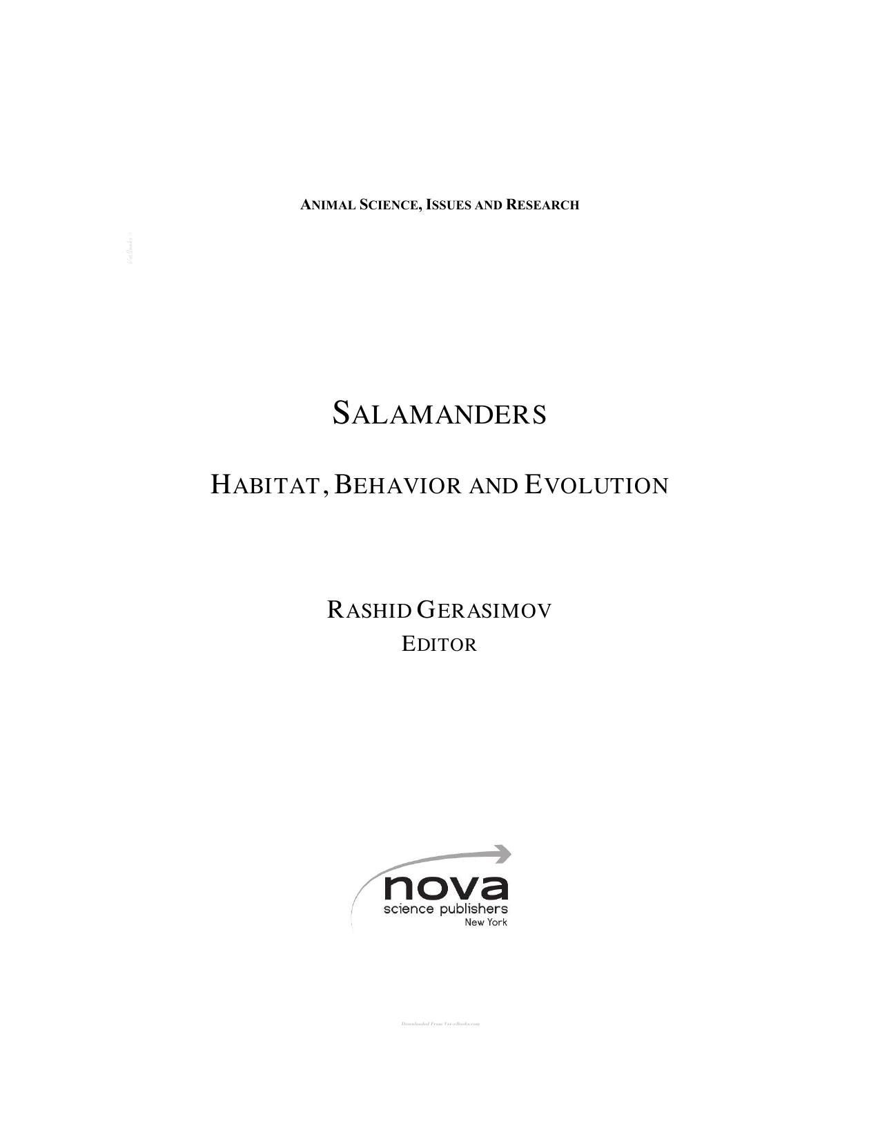 Salamanders Habitat Behavior And Evolution