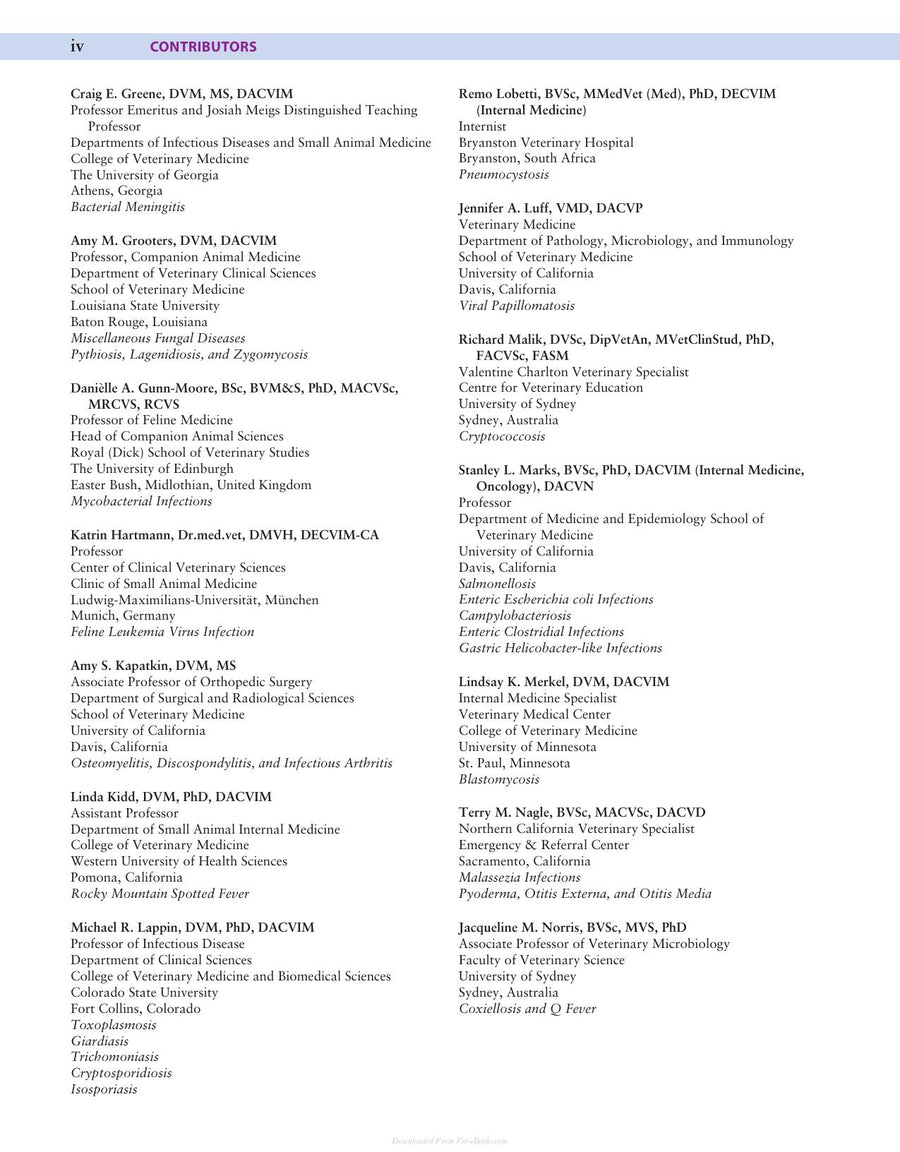 Preview page of Canine and Feline Infectious Diseases