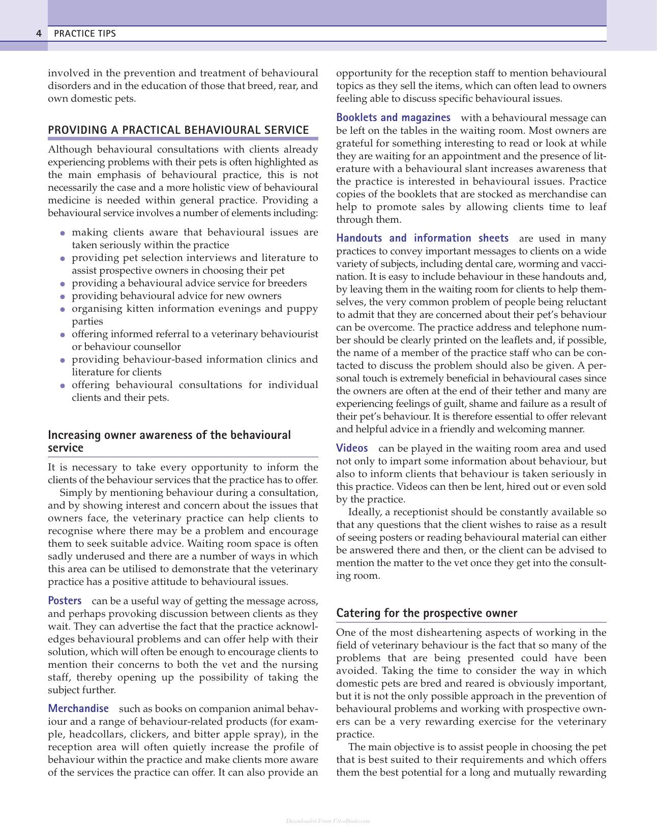 Behaviour Problems in Small Animals Practical Advice for the Veterinary Team