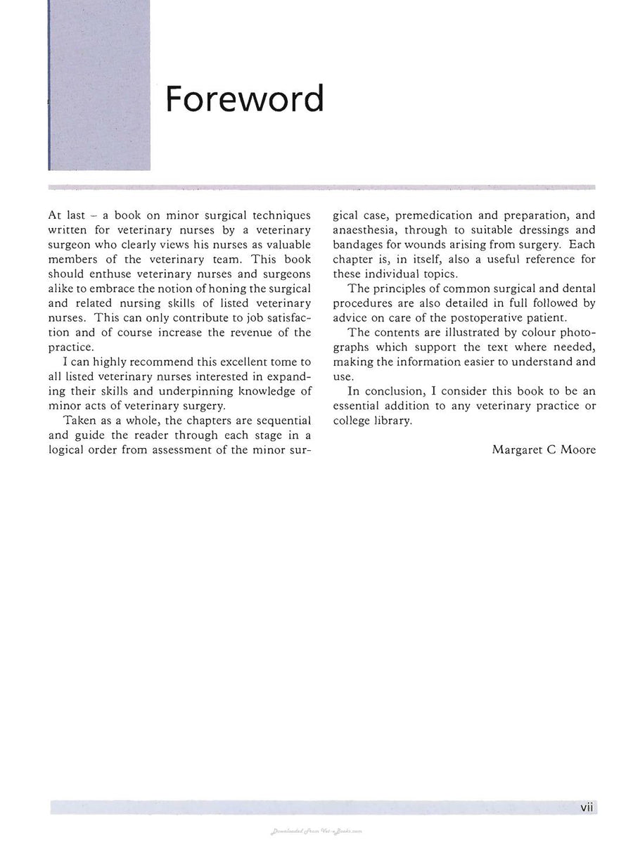 Preview page of Minor Veterinary Surgery a Handbook for Veterinary Nurses