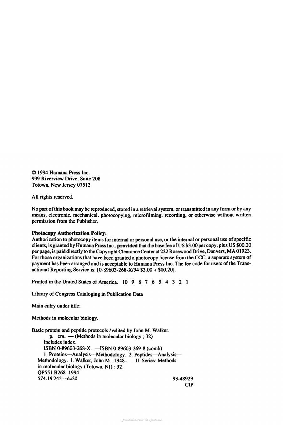 Basic Protein And Peptide Protocols