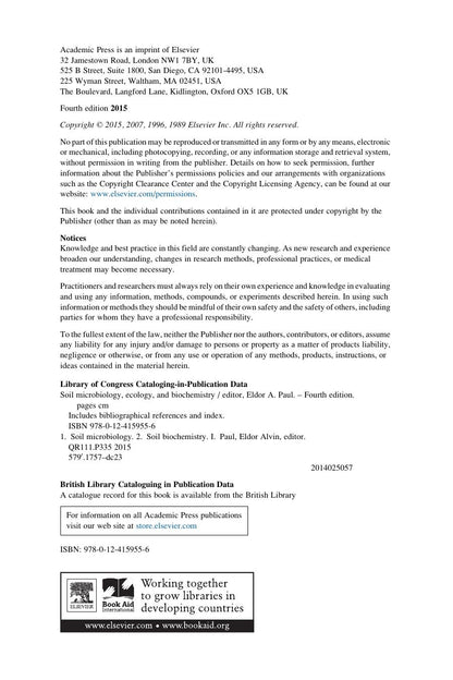 Soil Microbiology Ecology and Biochemistry 2015