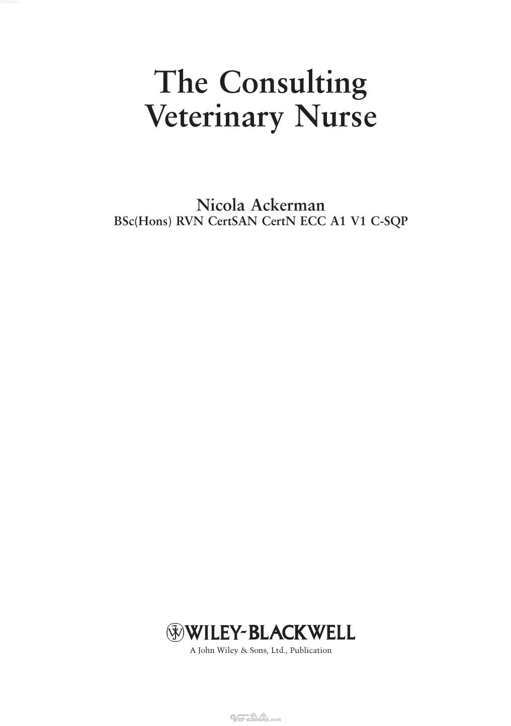 The Consulting Veterinary Nurse