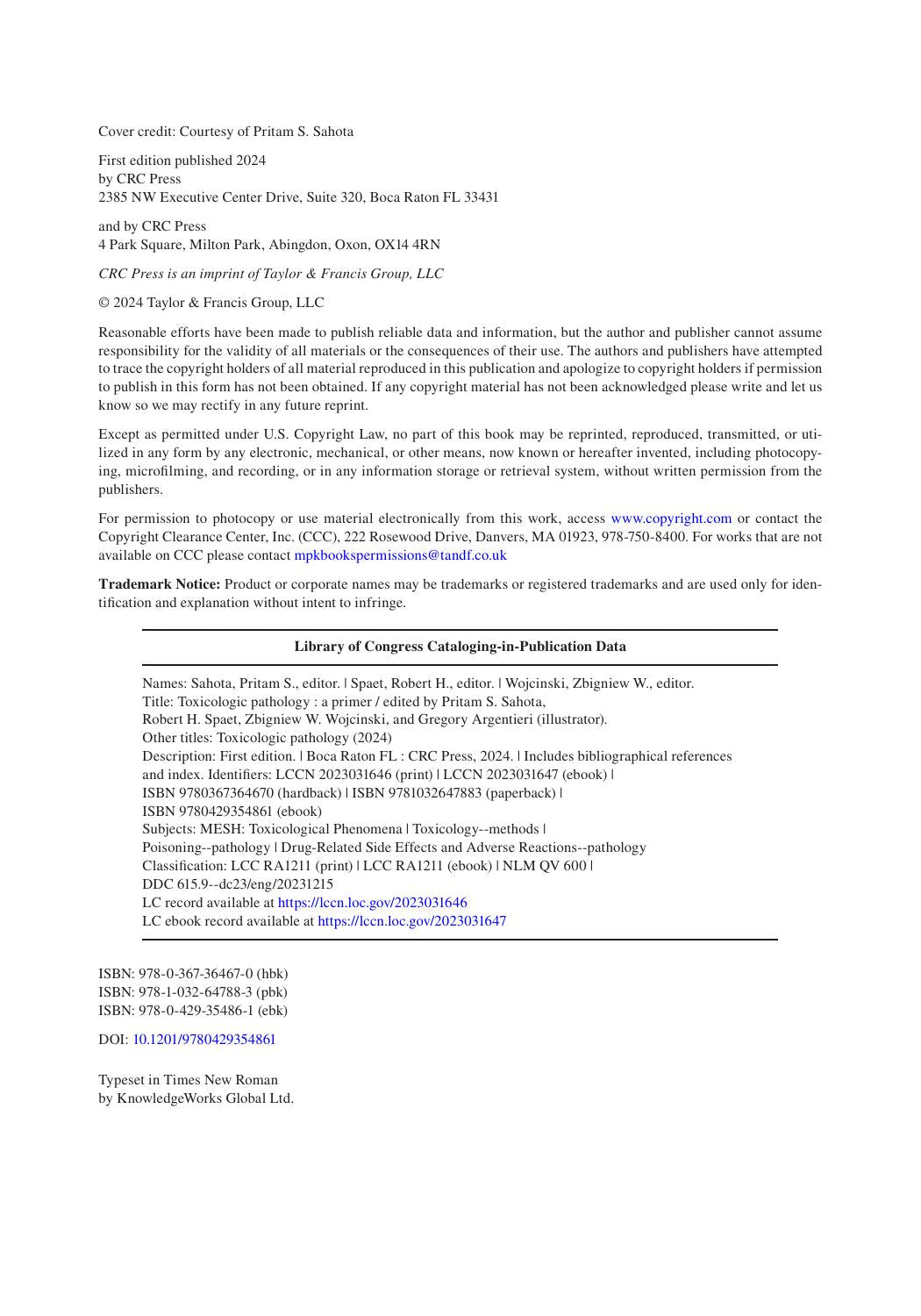 Toxicologic Pathology A Primer