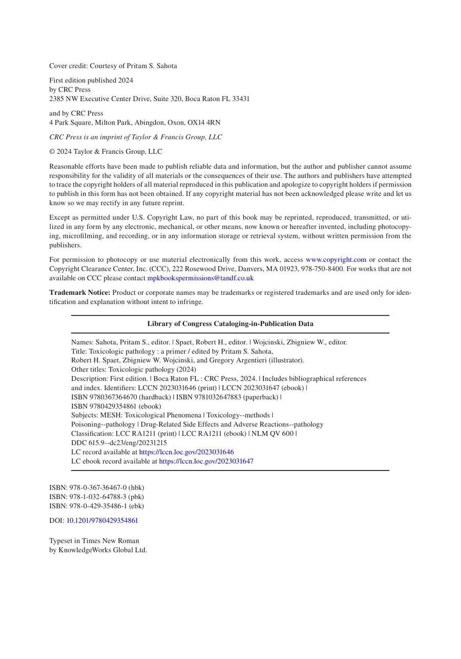 Preview page of Toxicologic Pathology a Primer