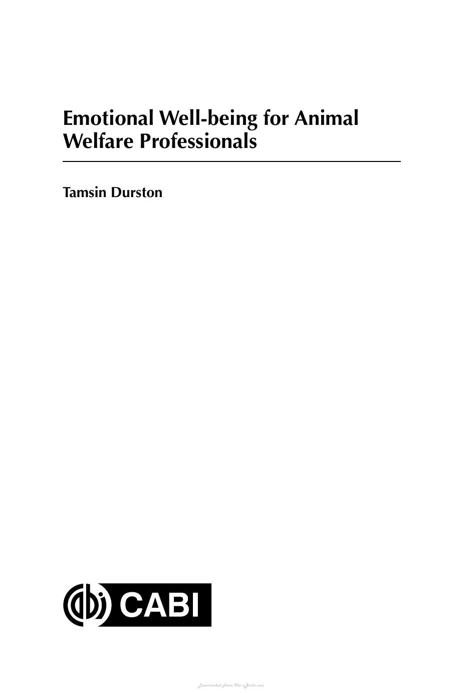 Emotional Well Being For Animal Welfare Professionals