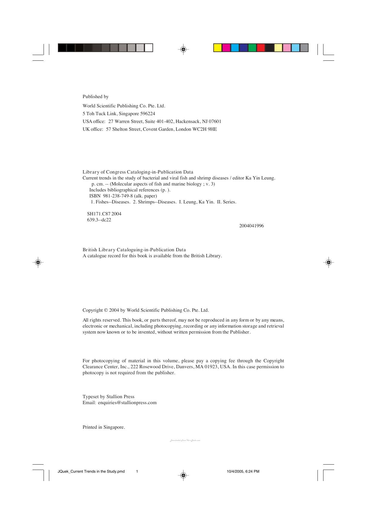 Current Trends In The Study Of Bacterial And Viral Fish And Shrimp Diseases