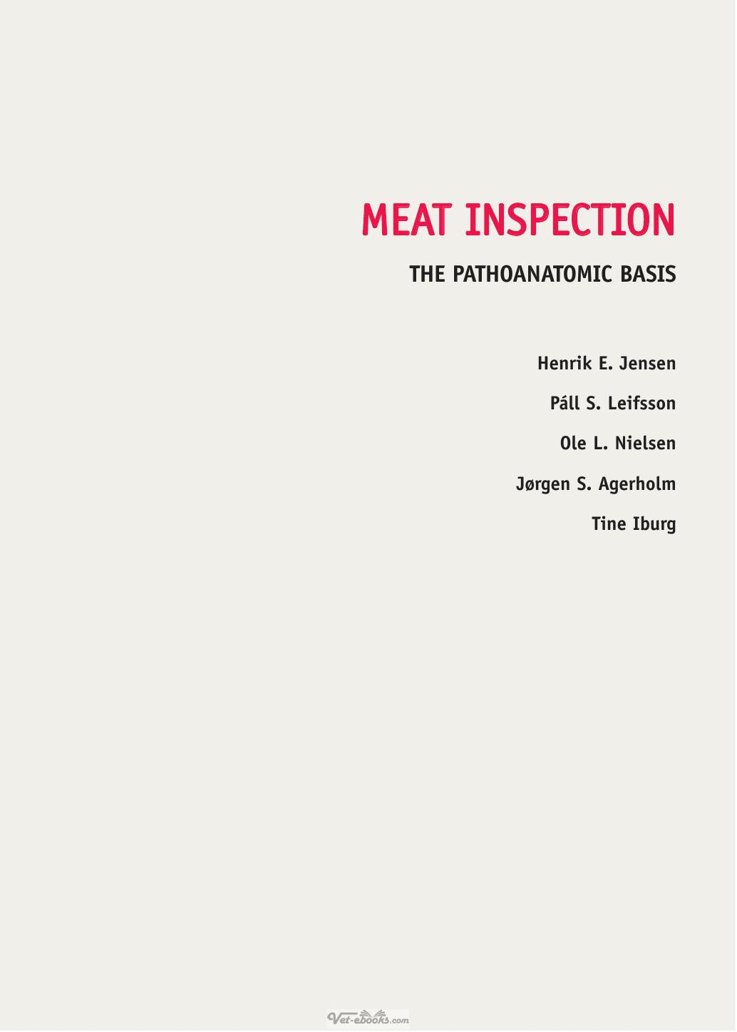 Meat Inspection The Pathoanatomic Basis