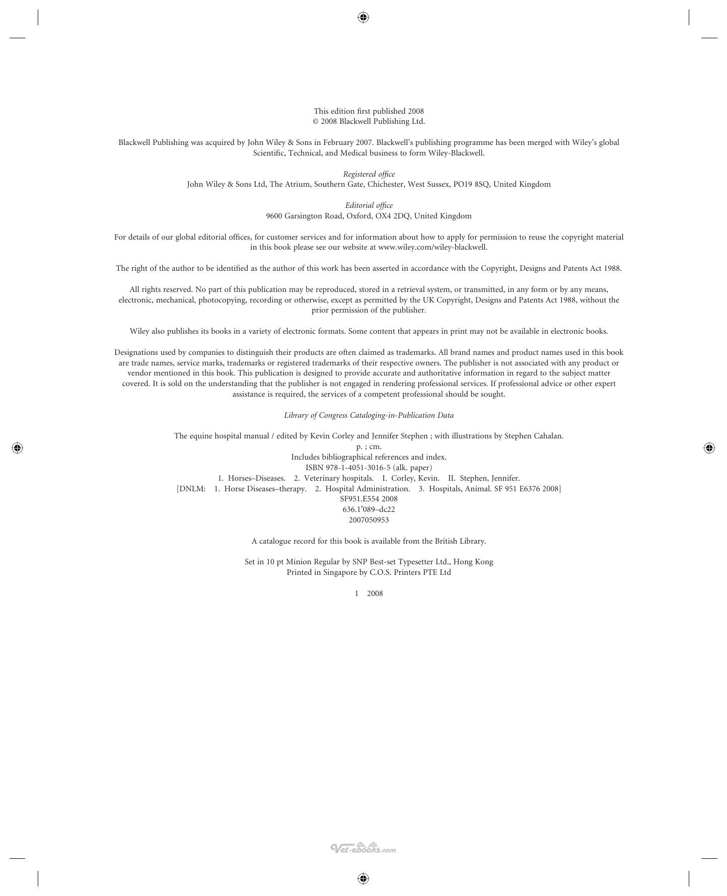 The Equine Hospital Manual