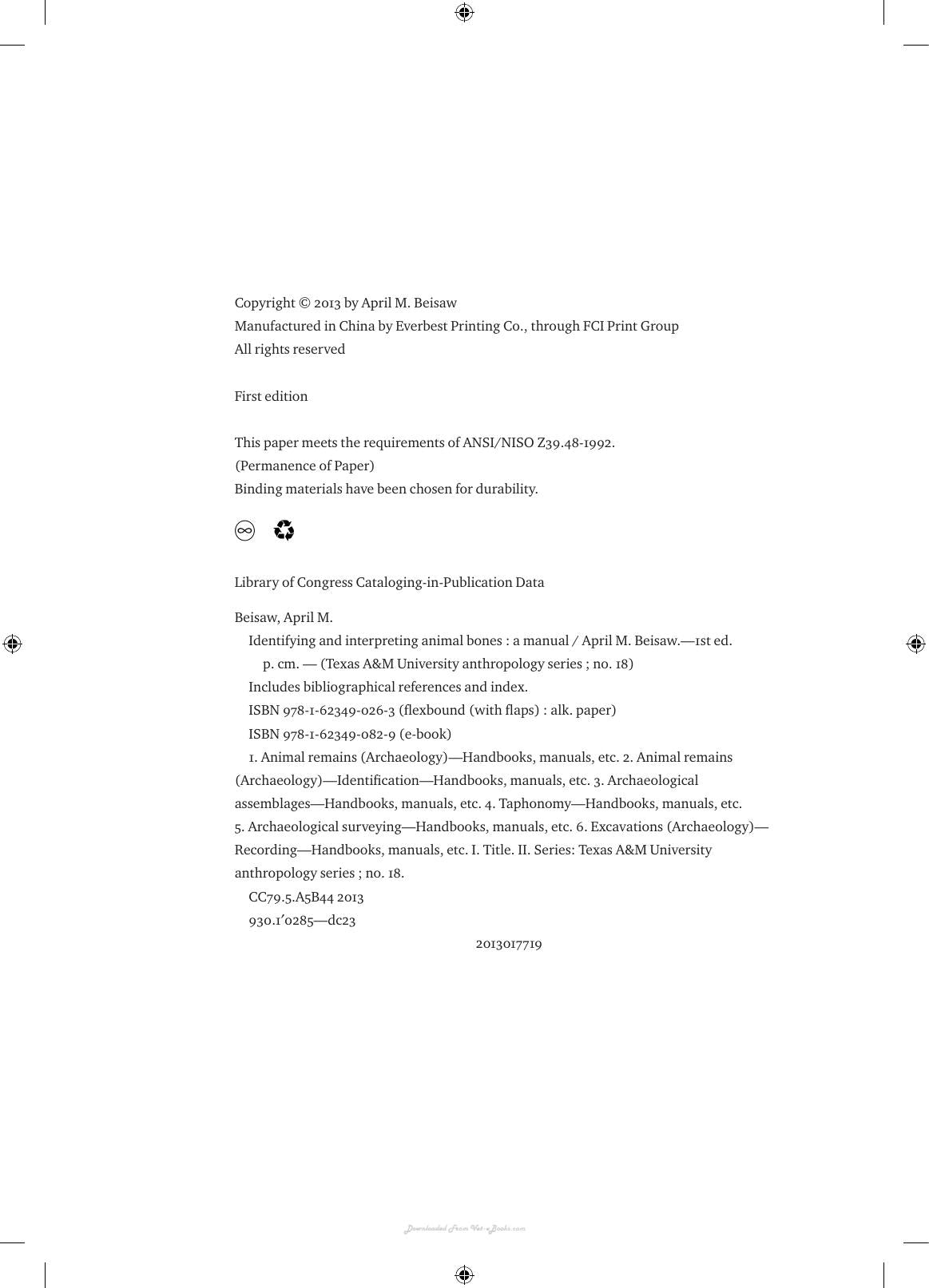 Identifying And Interpreting Animal Bones A Manual