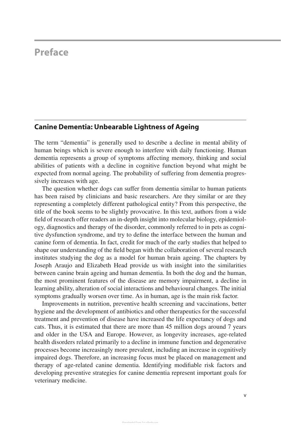 Canine And Feline Dementia Molecular Basis Diagnostics And Therapy