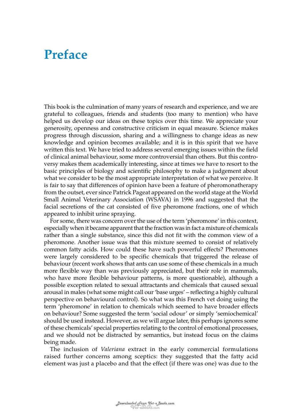 Stress And Pheromonatherapy In Small Animal Clinical Behaviour
