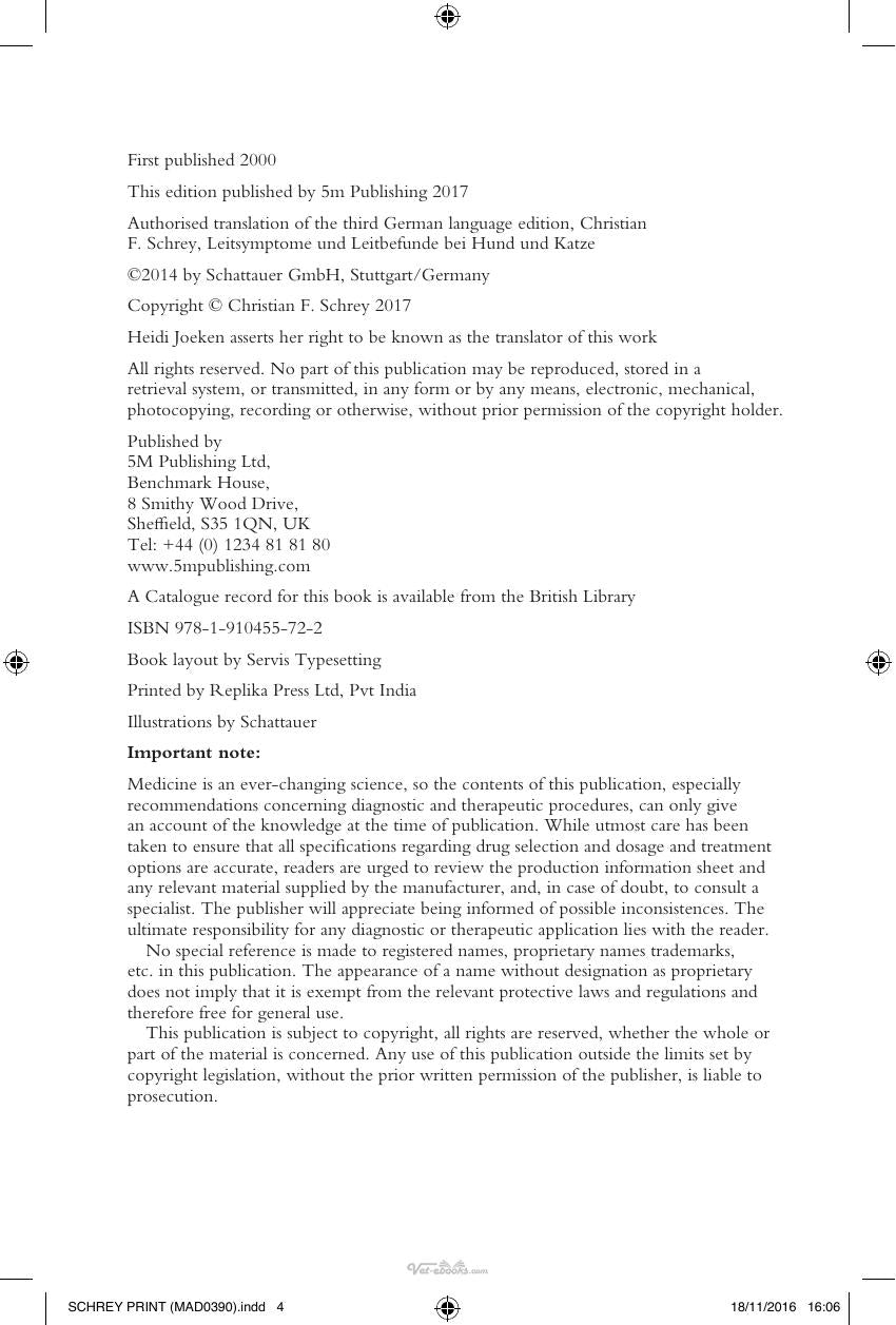 Handbook Of Symptoms In Dogs And Cats Assessing Common Illnesses By Differential Diagnosis 3Rd Edition