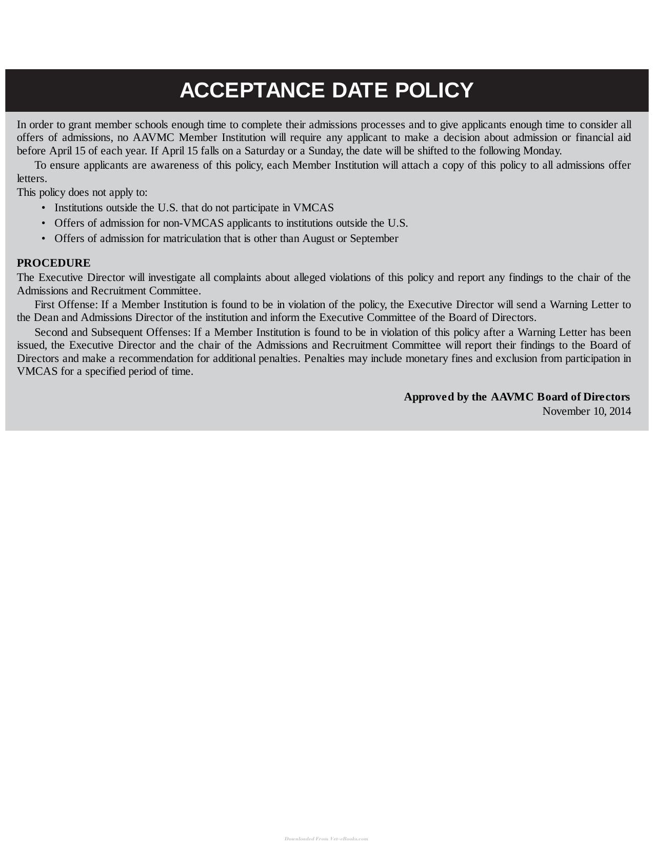 Veterinary Medical School Admission Requirements Vmsar 2018 Edition For 2019 Matriculation