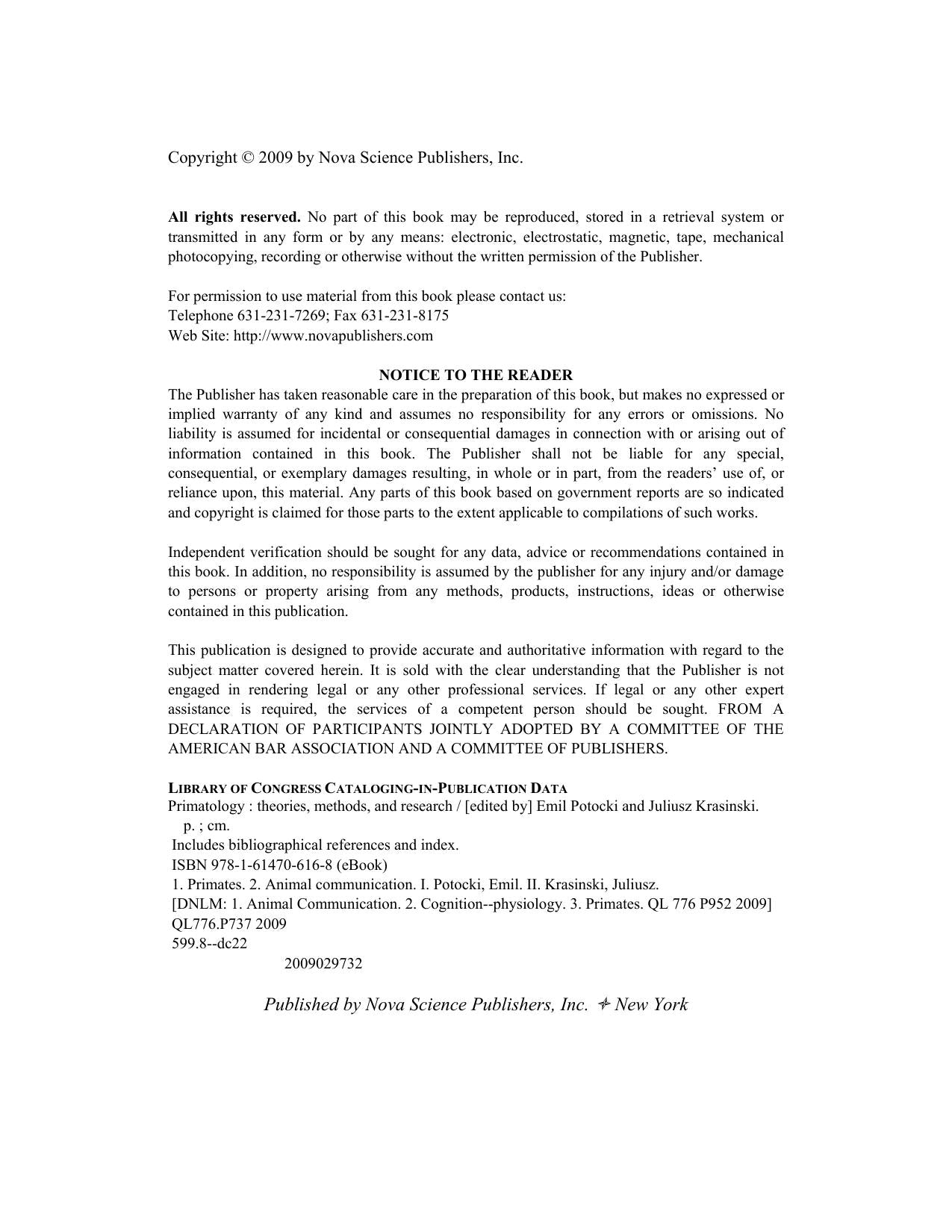 Primatology Theories Methods And Research