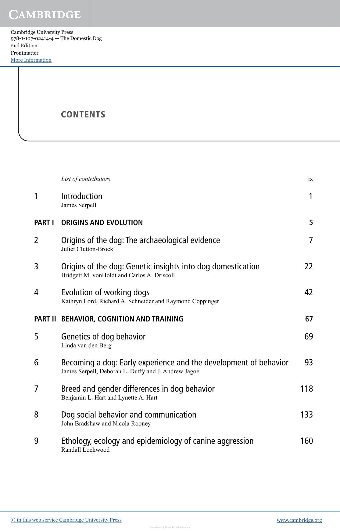 The Domestic Dog Its Evolution Behavior And Interactions With People 2Nd Edition