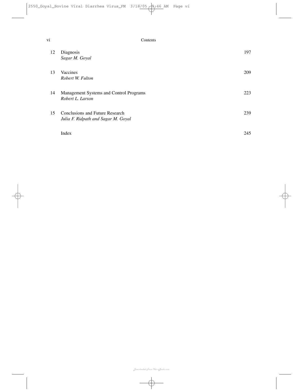 Bovine Viral Diarrhea Virus Diagnosis Management And Control