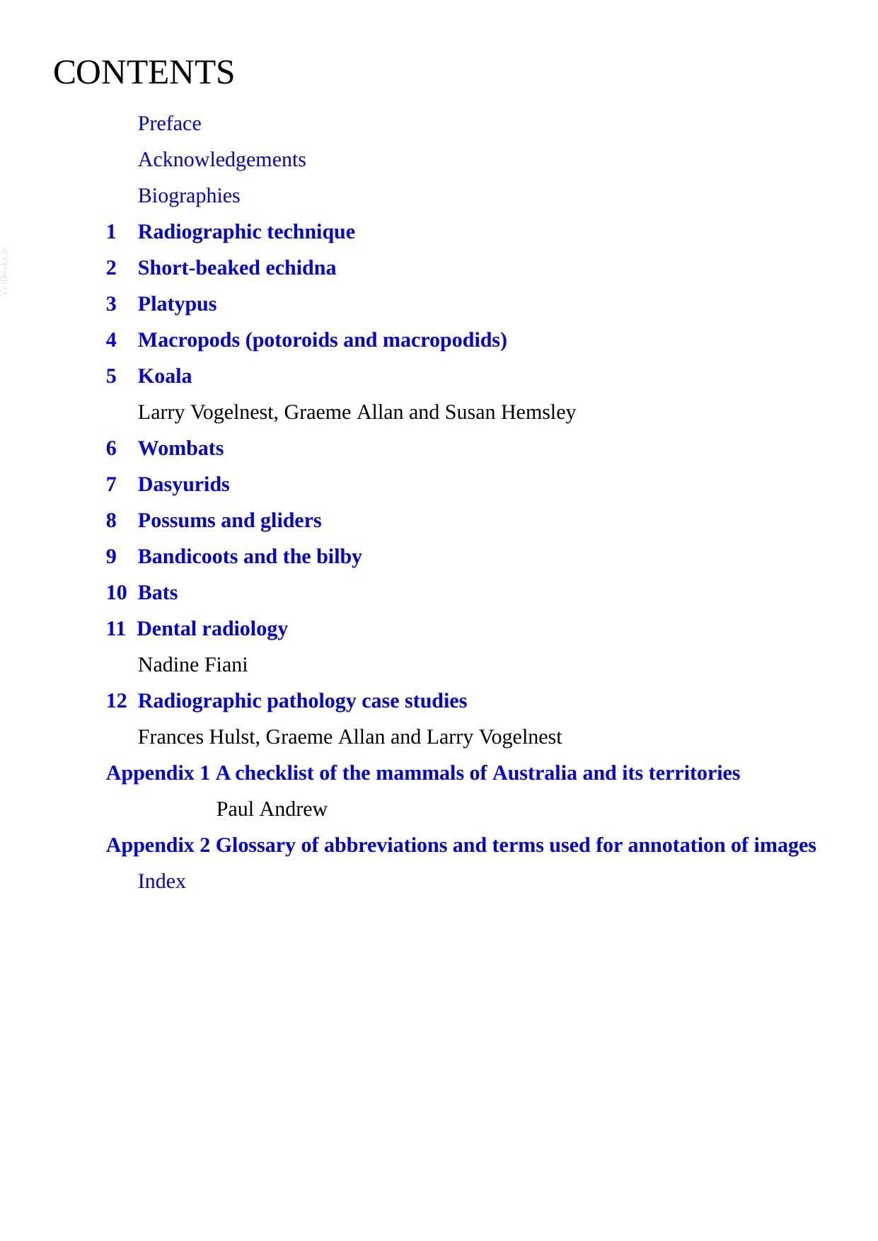Radiology Of Australian Mammals