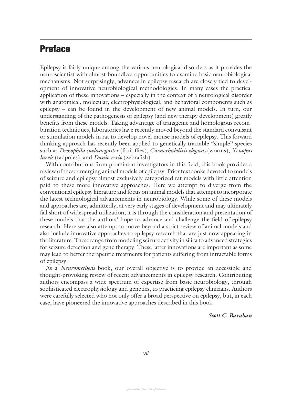 Animal Models Of Epilepsy Methods And Innovations