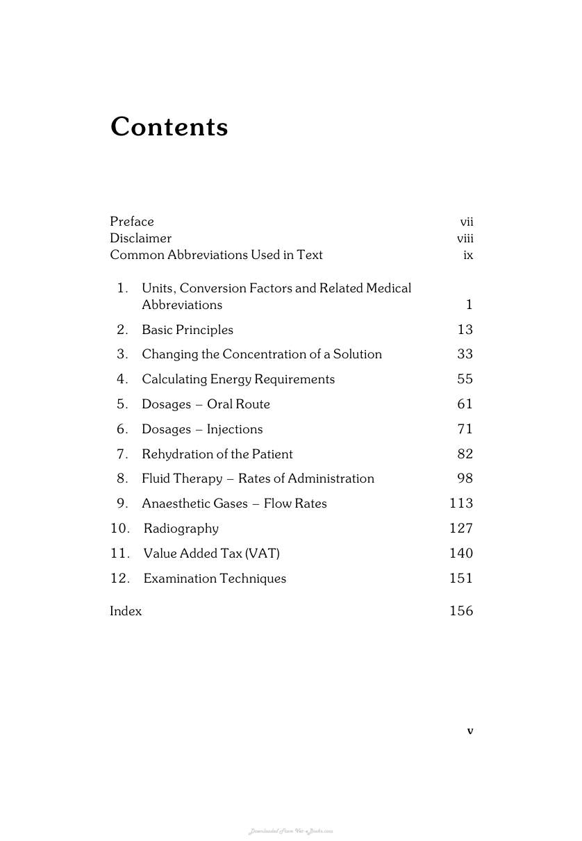 Calculations For Veterinary Nurses