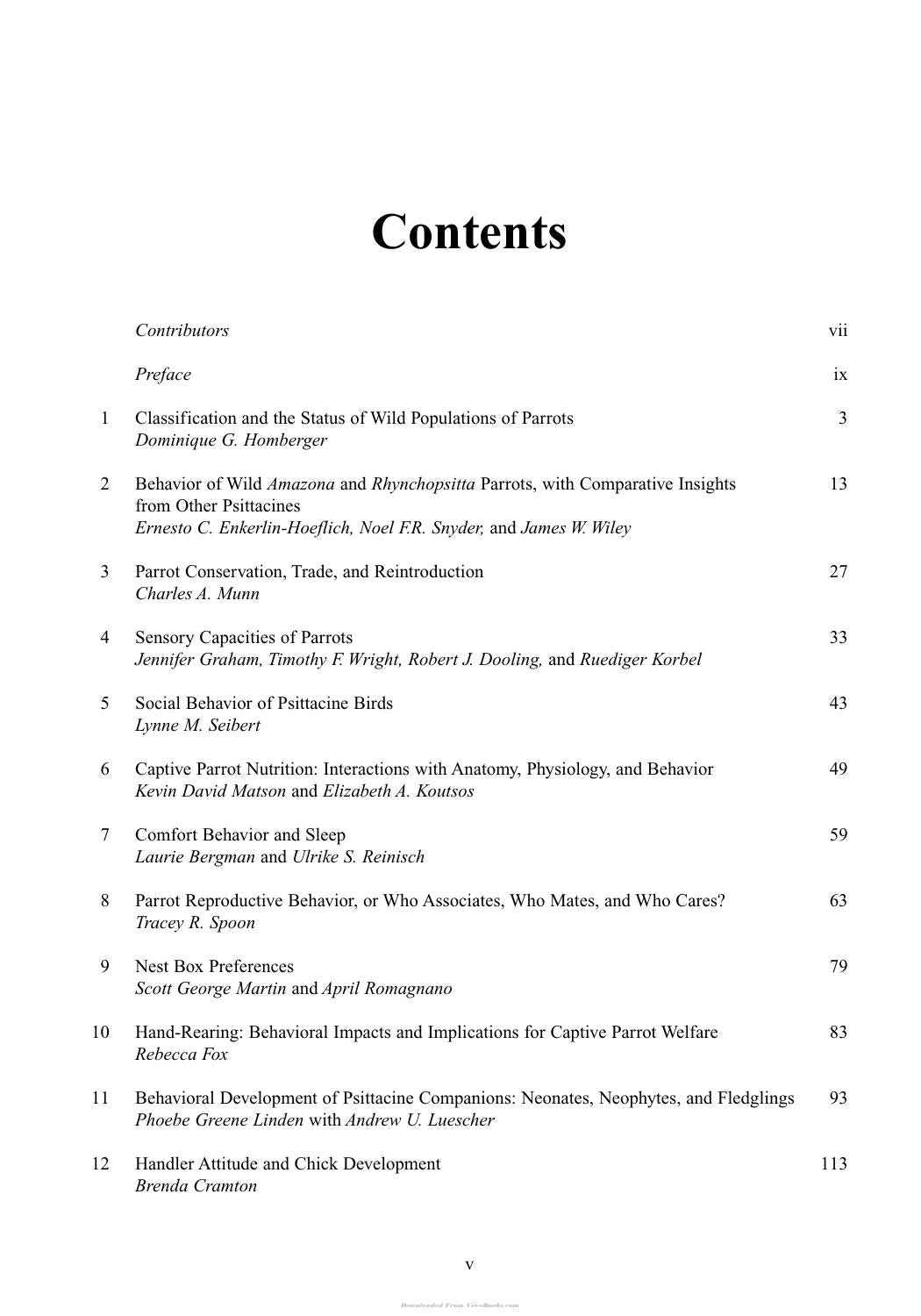 Manual Of Parrot Behavior