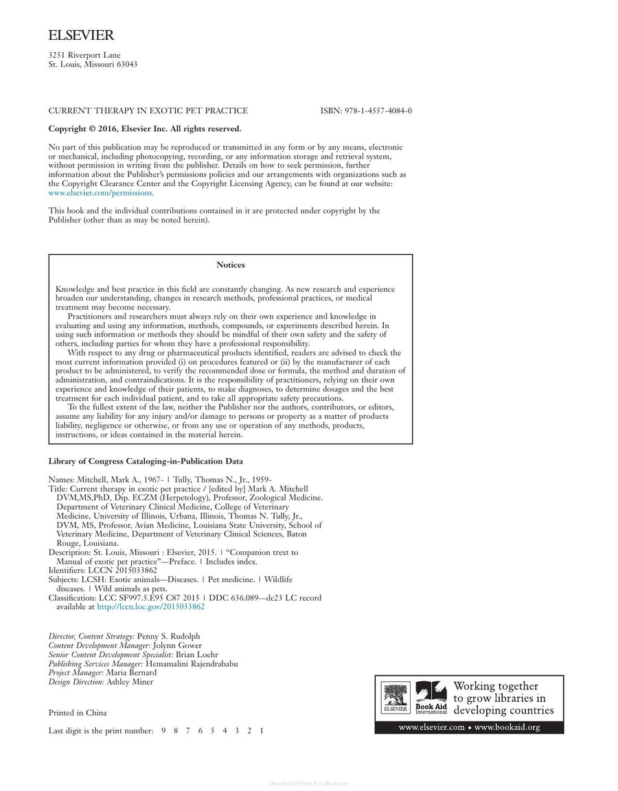 Preview page of Current Therapy in Exotic Pet Practice