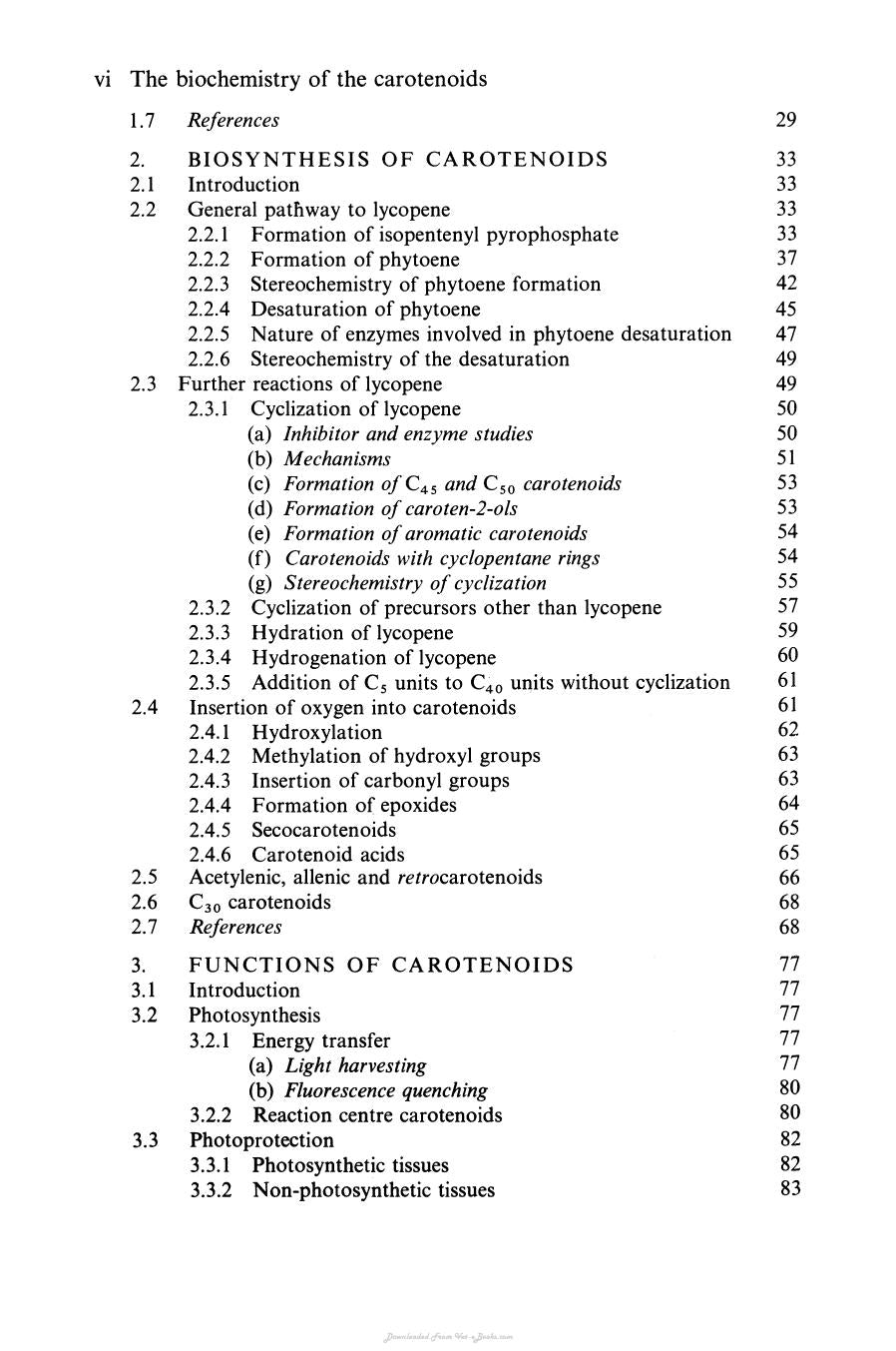 The Biochemistry Of The Carotenoids Volume I Plants
