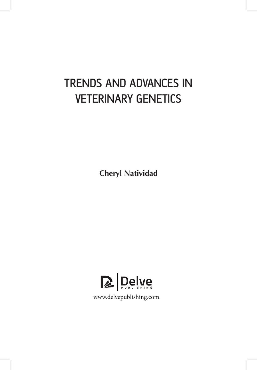 Preview page of Trends and Advances in Veterinary Genetics by Cheryl Natividad