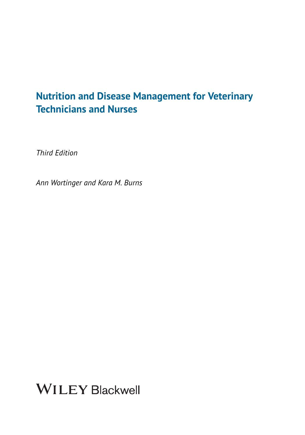 Nutrition and Disease Management for Veterinary Technicians and Nurses