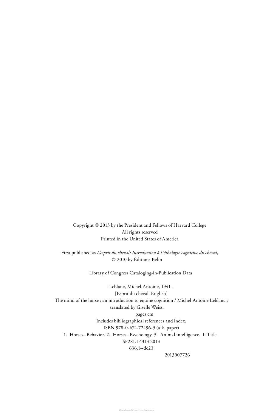 The Mind Of The Horse An Introduction To Equine Cognition